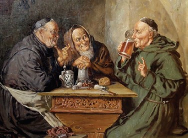 Mnisi pijący piwo, obraz Arturo Petrocelliego